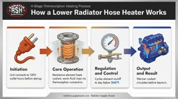 Four-stage thermosiphon lower radiator hose heater process flow diagram