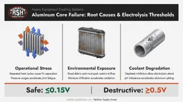 Three root causes of aluminum radiator core failure with electrolysis voltage thresholds