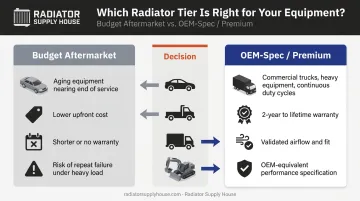Budget versus premium radiator fan selection guide by equipment application type