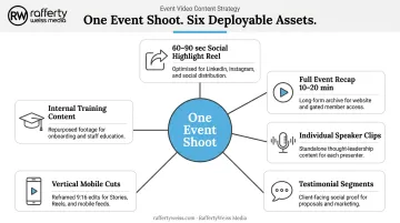 Six content assets generated from single corporate event filming session
