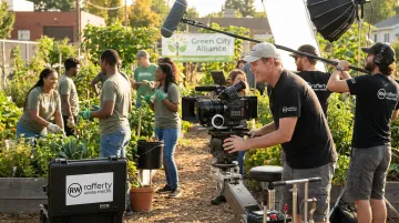 RaffertyWeiss Media nonprofit video production team filming on location