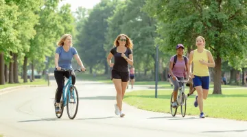 Real women exercising outdoors representing authentic sport participation campaign imagery