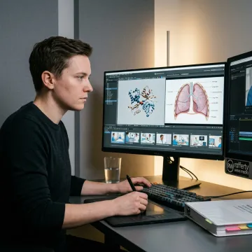 Medical animator creating custom healthcare visualization