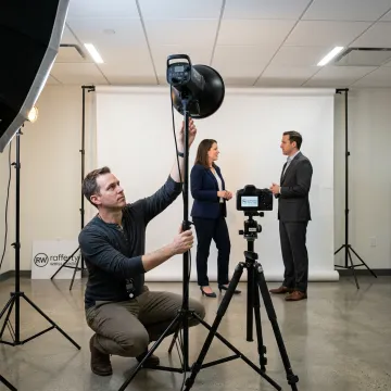 Corporate headshot photography setup