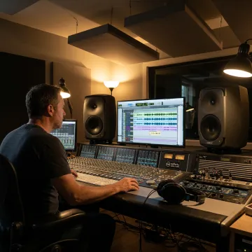 Audio editor reviewing narration tracks during post production