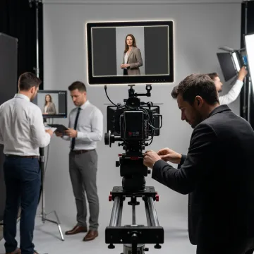 Professional crew filming social media video content