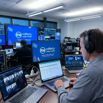 Virtual event producer coordinating a livestream workflow