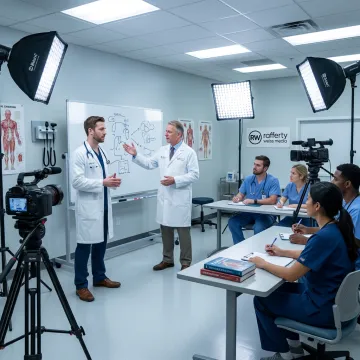 Medical education video production in a healthcare training setting