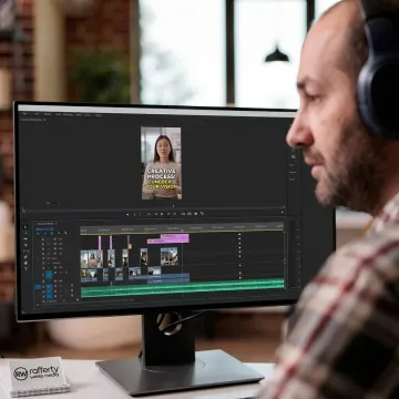 Editor preparing social media video assets