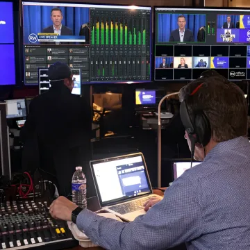 Producers managing a hybrid event