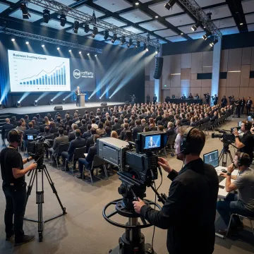 Live event video crew filming a New York conference