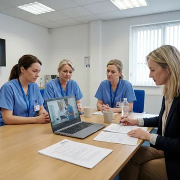 Healthcare compliance training video production team