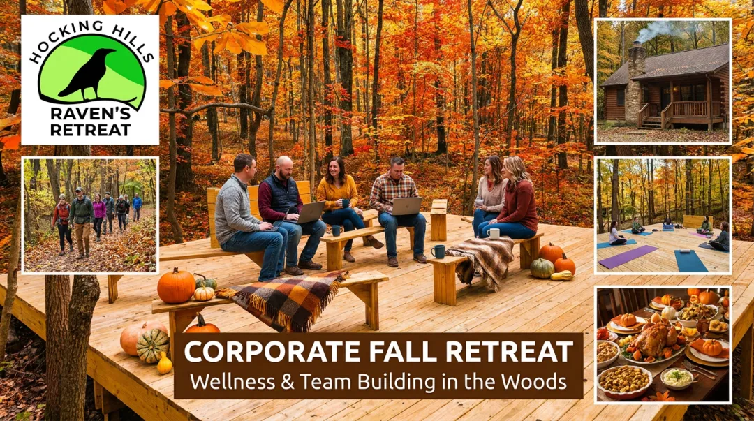 Raven's Retreat Hocking Hills 58-acre nature retreat property for corporate groups