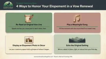Four creative ways to honor original elopement during a vow renewal ceremony