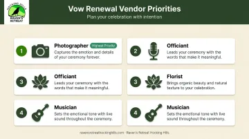 Four-vendor priority checklist for post-elopement vow renewal ceremony planning