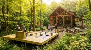 Raven's Retreat Hocking Hills 58-acre private nature preserve Art Lodge exterior