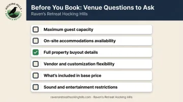 Six-question checklist for choosing a luxury intimate wedding venue infographic