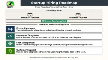 Startup founding team composition and first key hires sequential hiring roadmap