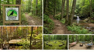 Raven's Retreat Hocking Hills natural wellness preserve trails forest meditation and outdoor spaces