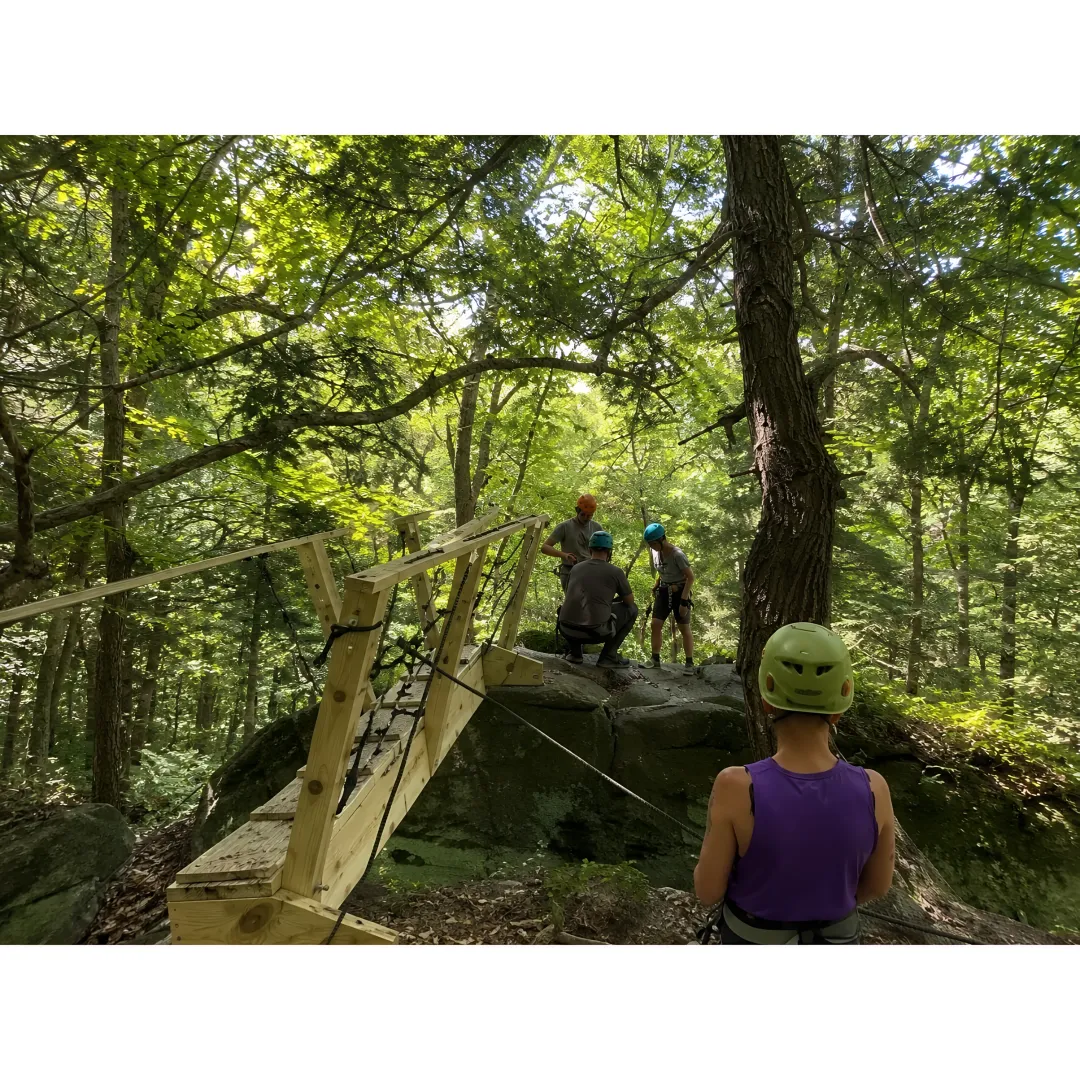 Guests planning a Hocking Hills climbing itinerary