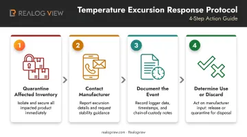 Four-step temperature excursion response protocol for single-use medical devices