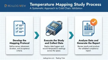 3-step temperature mapping process from protocol development to final report