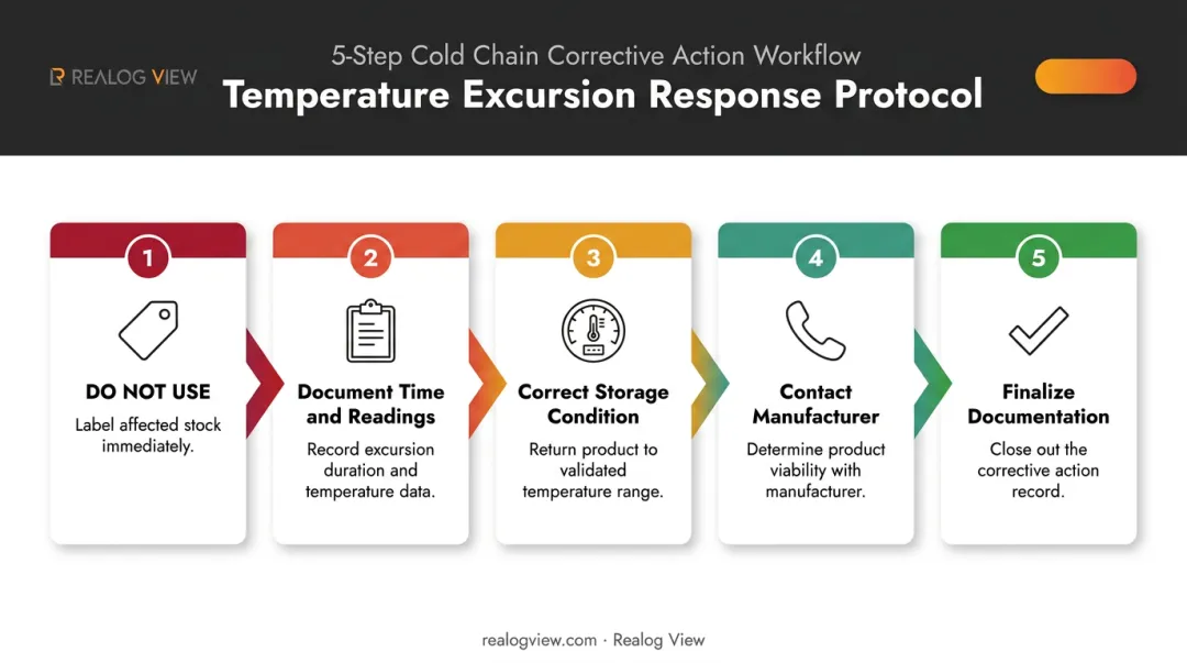 5-step temperature excursion response process for pharmacy refrigerators