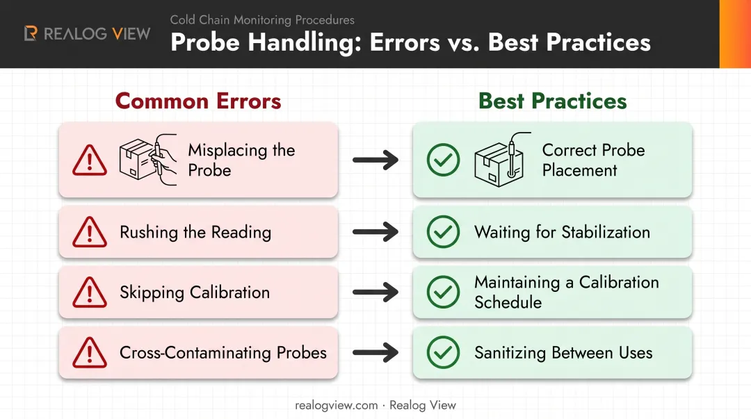 Common temperature monitoring errors paired with corresponding best practice fixes