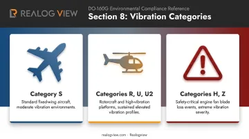DO-160G vibration test category comparison for fixed-wing helicopters and safety-critical equipment