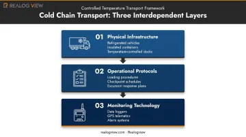 Three-layer controlled temperature transport system framework process infographic