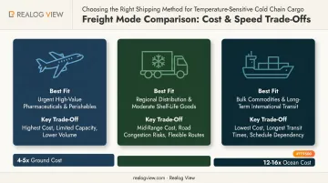 Air ground and ocean freight comparison for shipping perishable goods