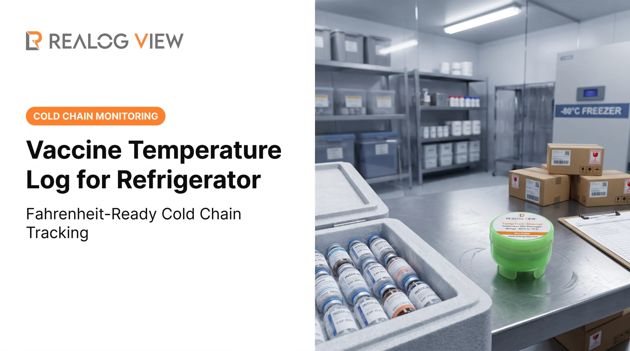Vaccine Temperature Log for Refrigerator (Fahrenheit)
