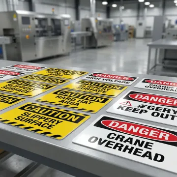 Durable custom safety signs manufactured for a Houston construction project