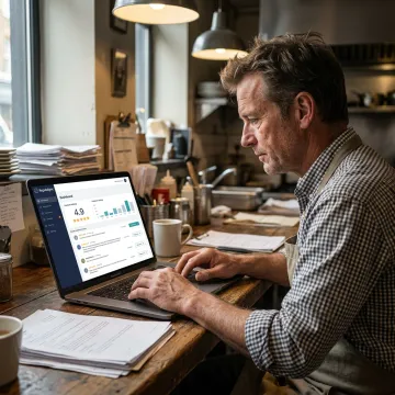 Restaurant review request software dashboard