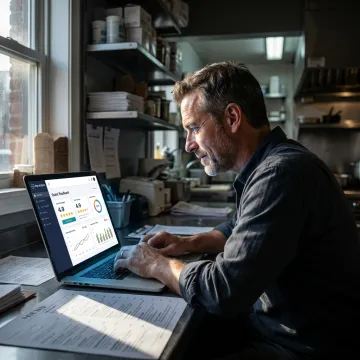 Restaurant owner using customer experience software