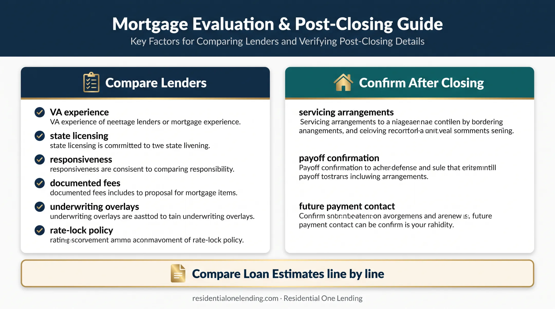 VA refinance lender comparison checklist for evaluating loan offers