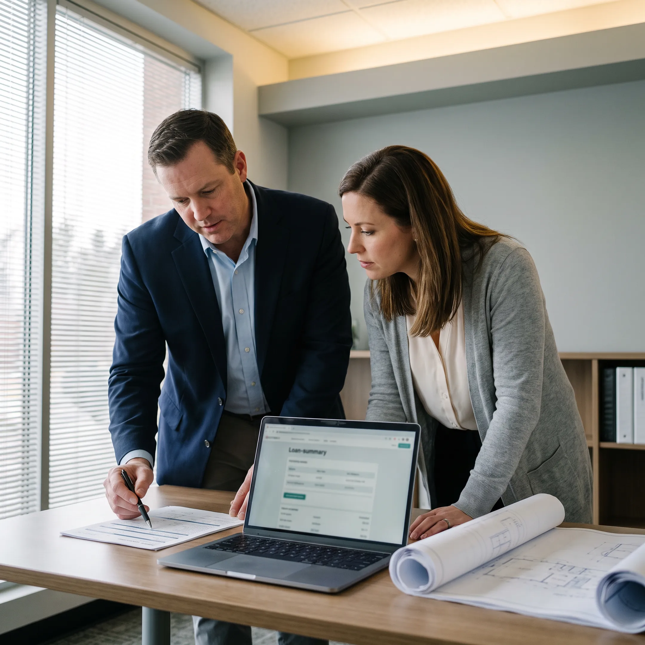 Teacher reviewing home loan comparison documents and mortgage options