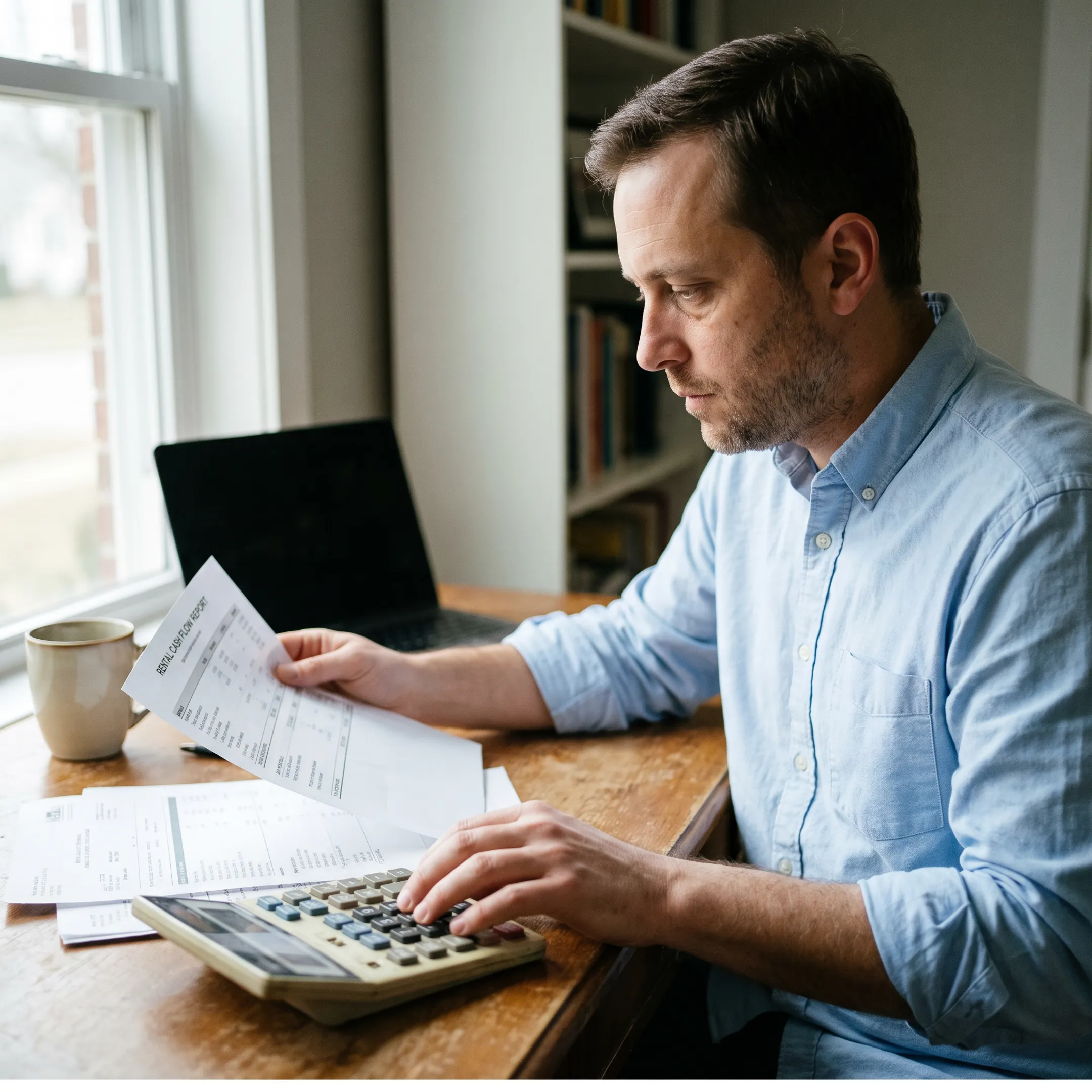 Real estate investor reviewing property financing documents in South Carolina