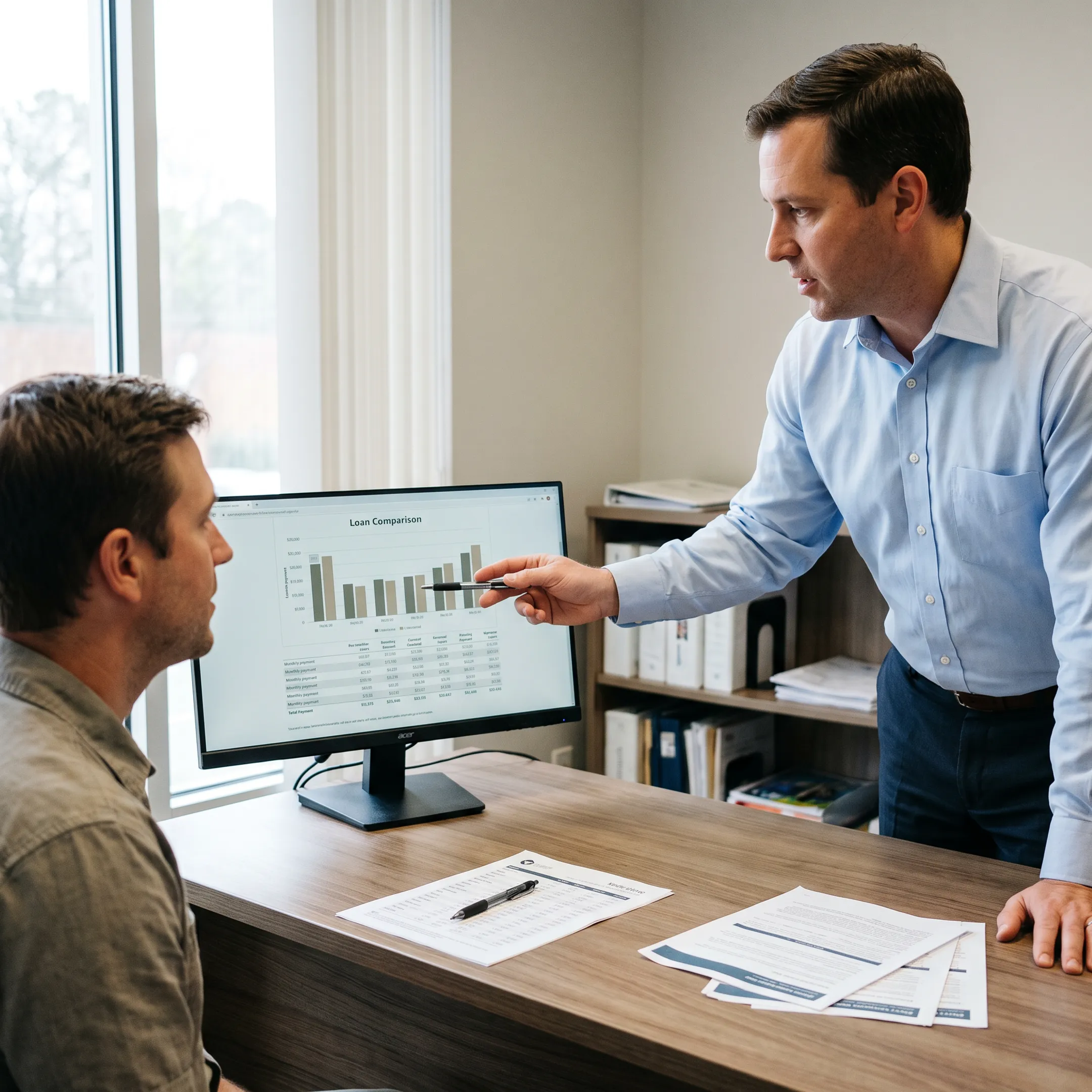 Home loan specialist evaluating financing options for York homebuyers