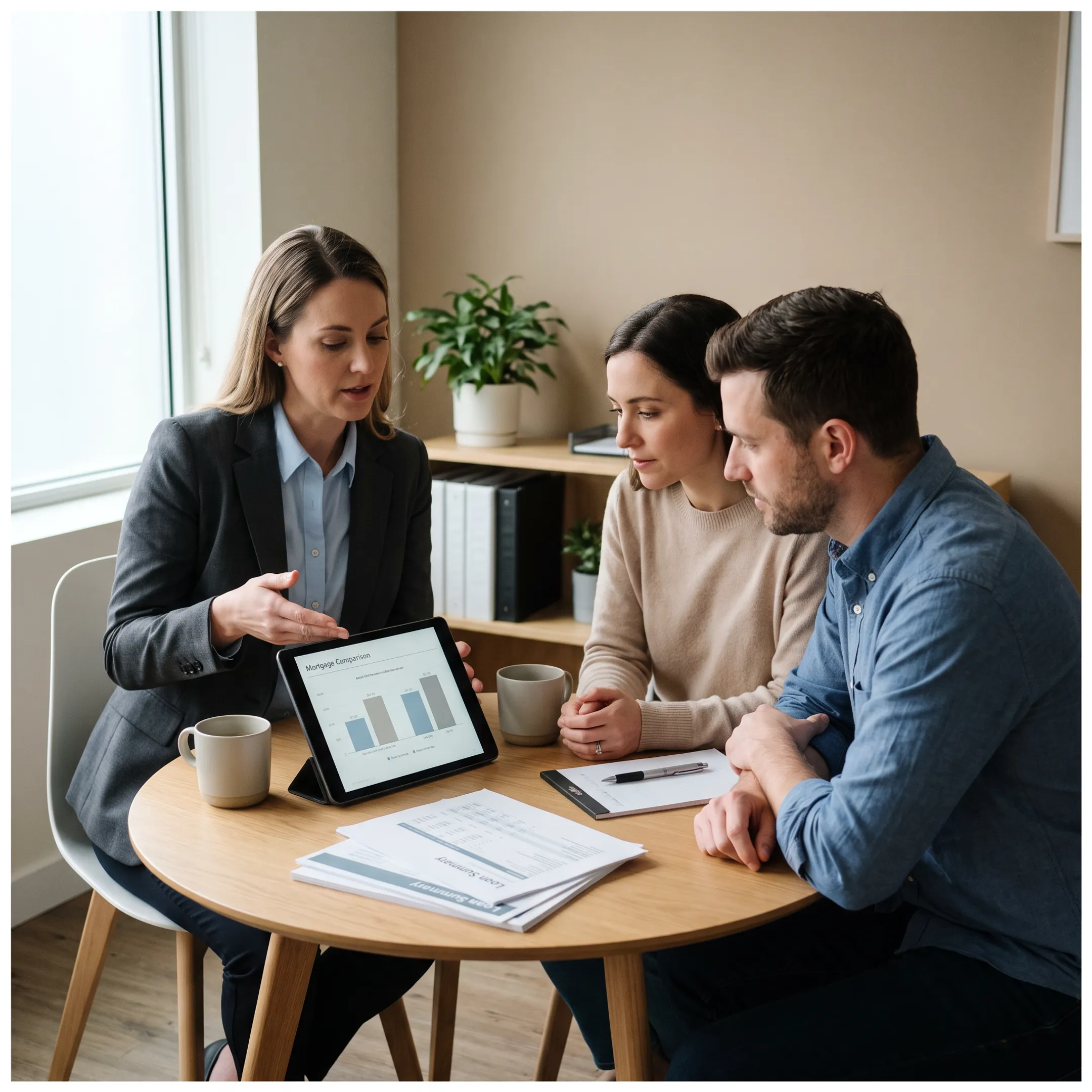 Mortgage advisor guiding clients through various home finance programs