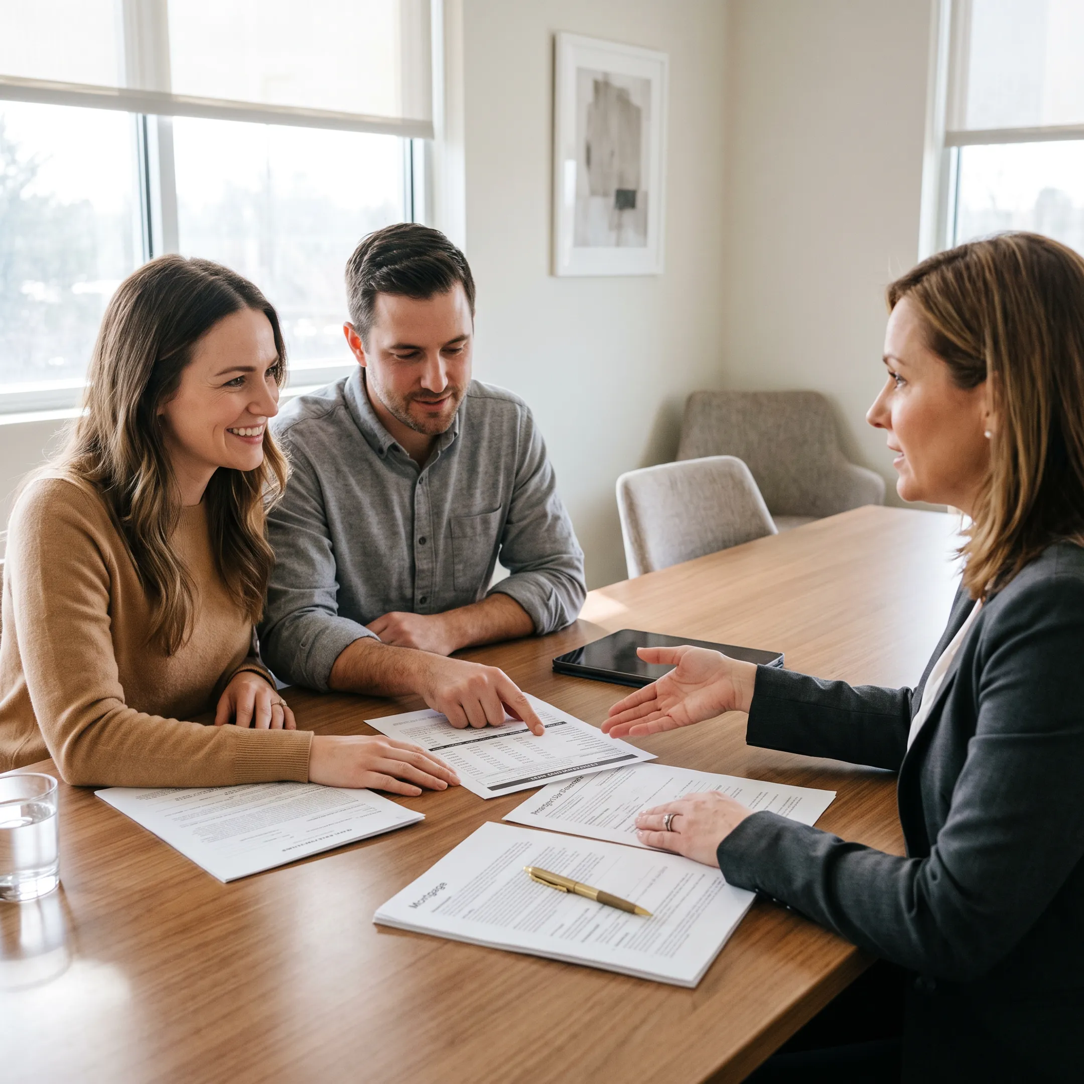 First-time homebuyer reviewing loan documents and grant options in PA