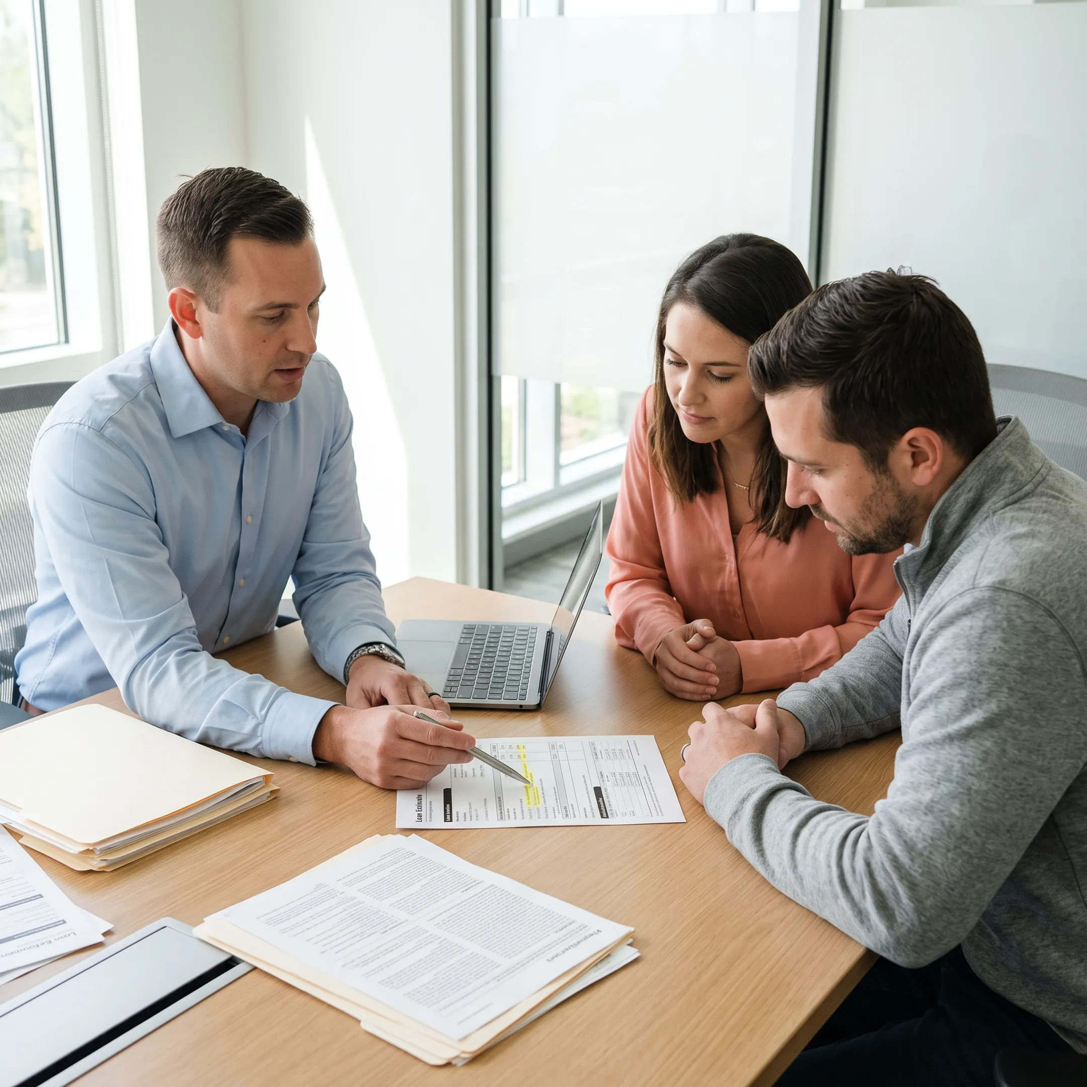 Mortgage advisor discussing home loan options with a California homebuyer
