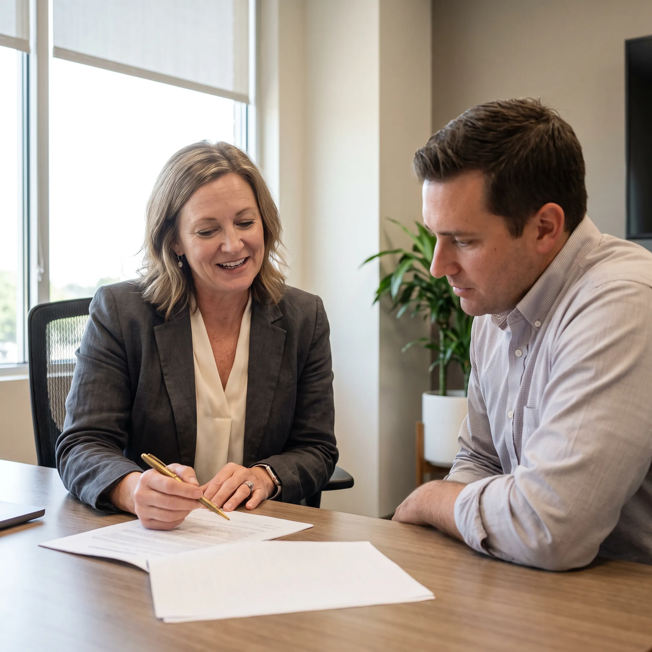 Mortgage professional discussing FHA loan options with a homebuyer