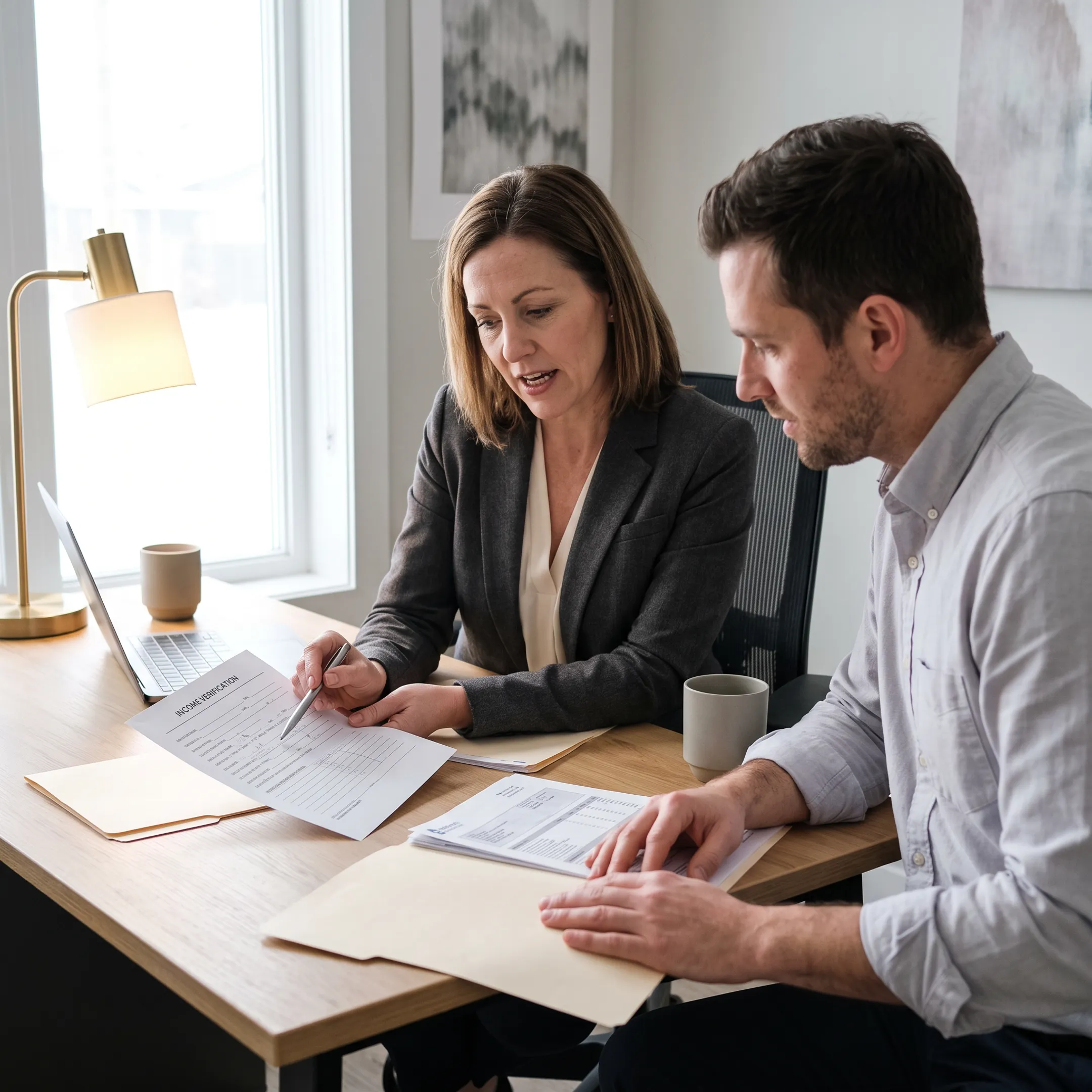 Advisor guiding borrower through FHA mortgage application