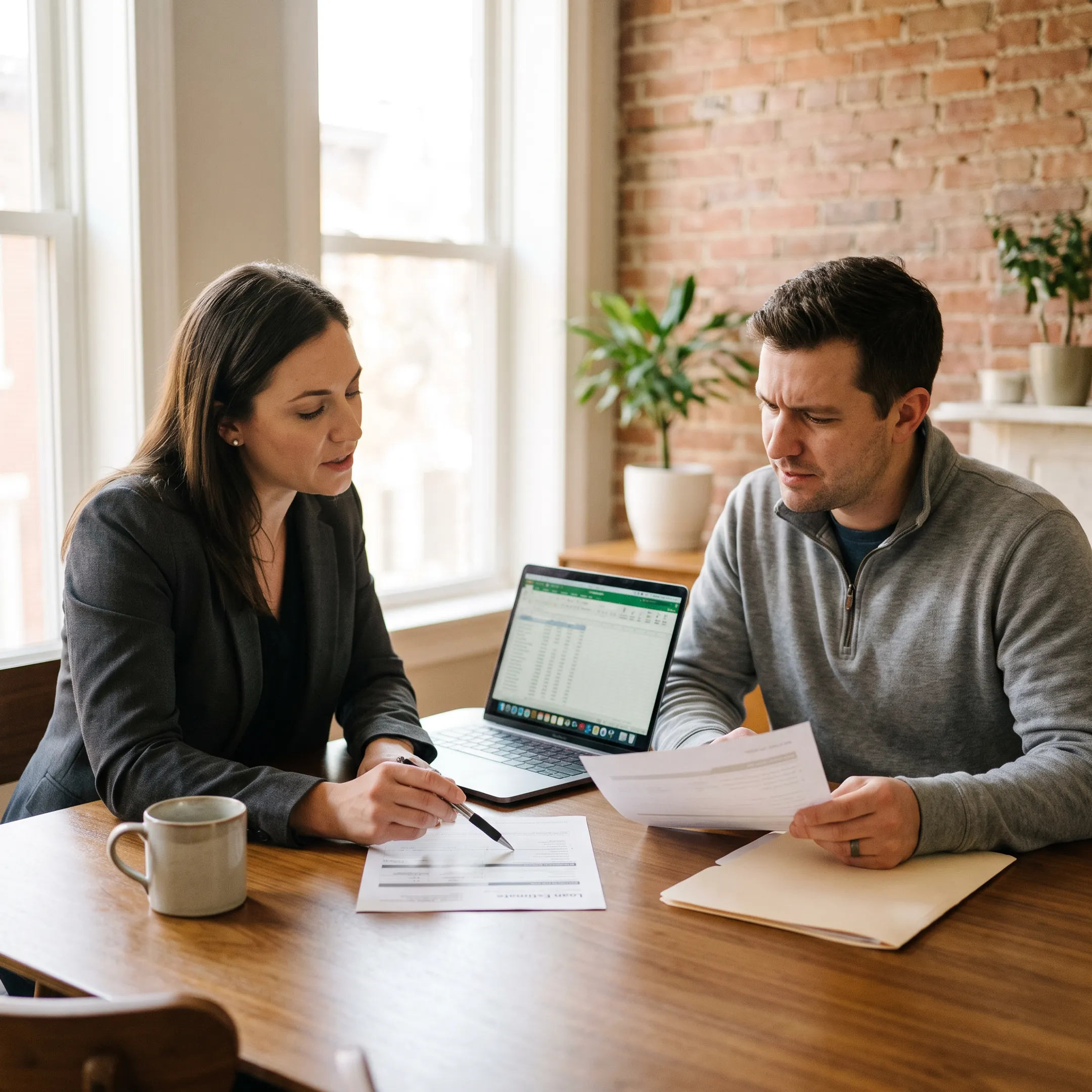 First-time homebuyer reviewing mortgage options with an advisor
