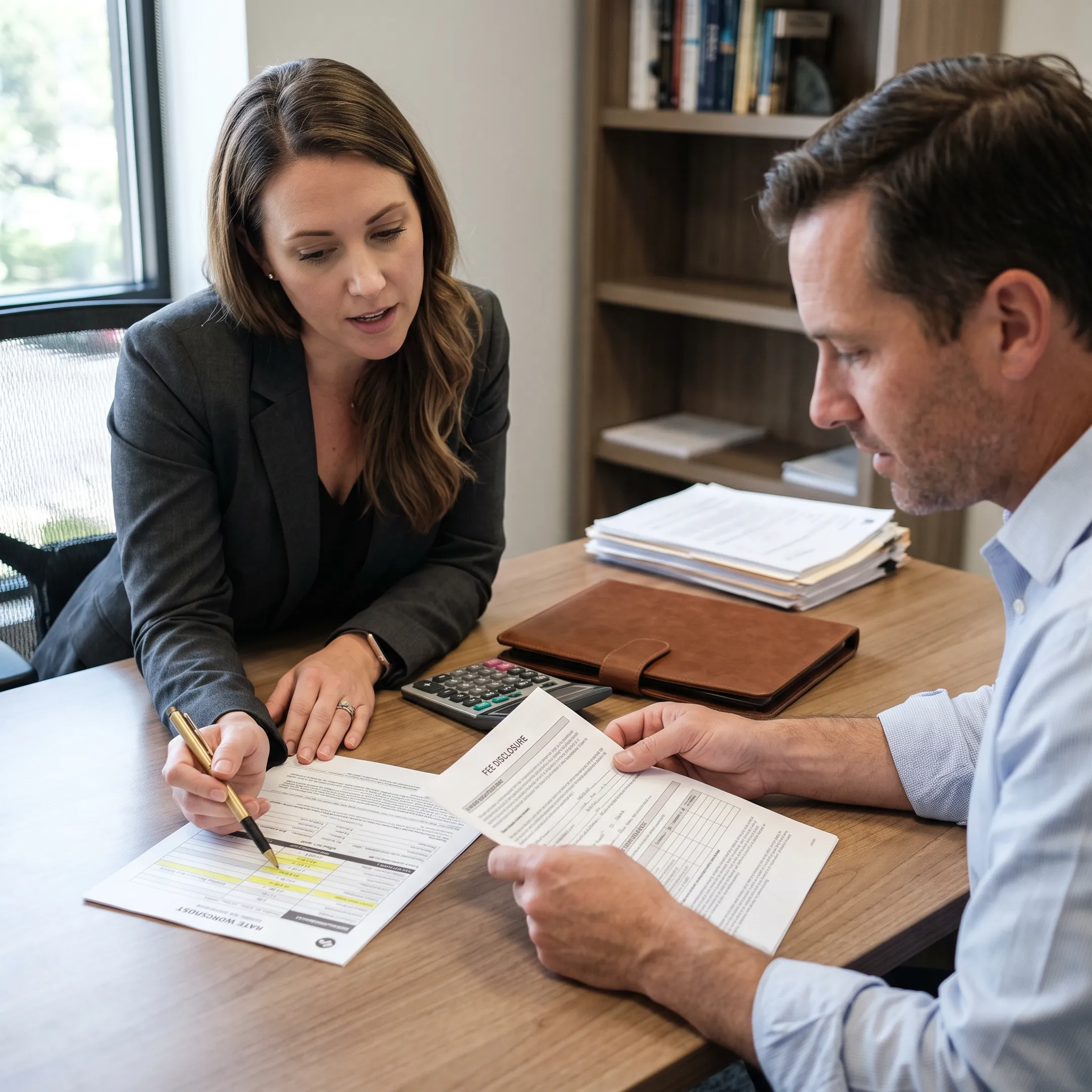 Mortgage advisor reviewing mobile home financing options with a borrower
