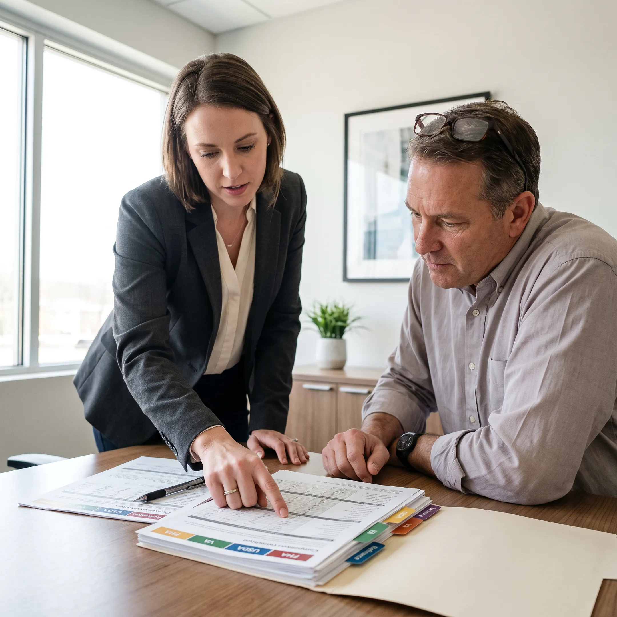 Advisor explaining mortgage assistance options to a Georgia homeowner