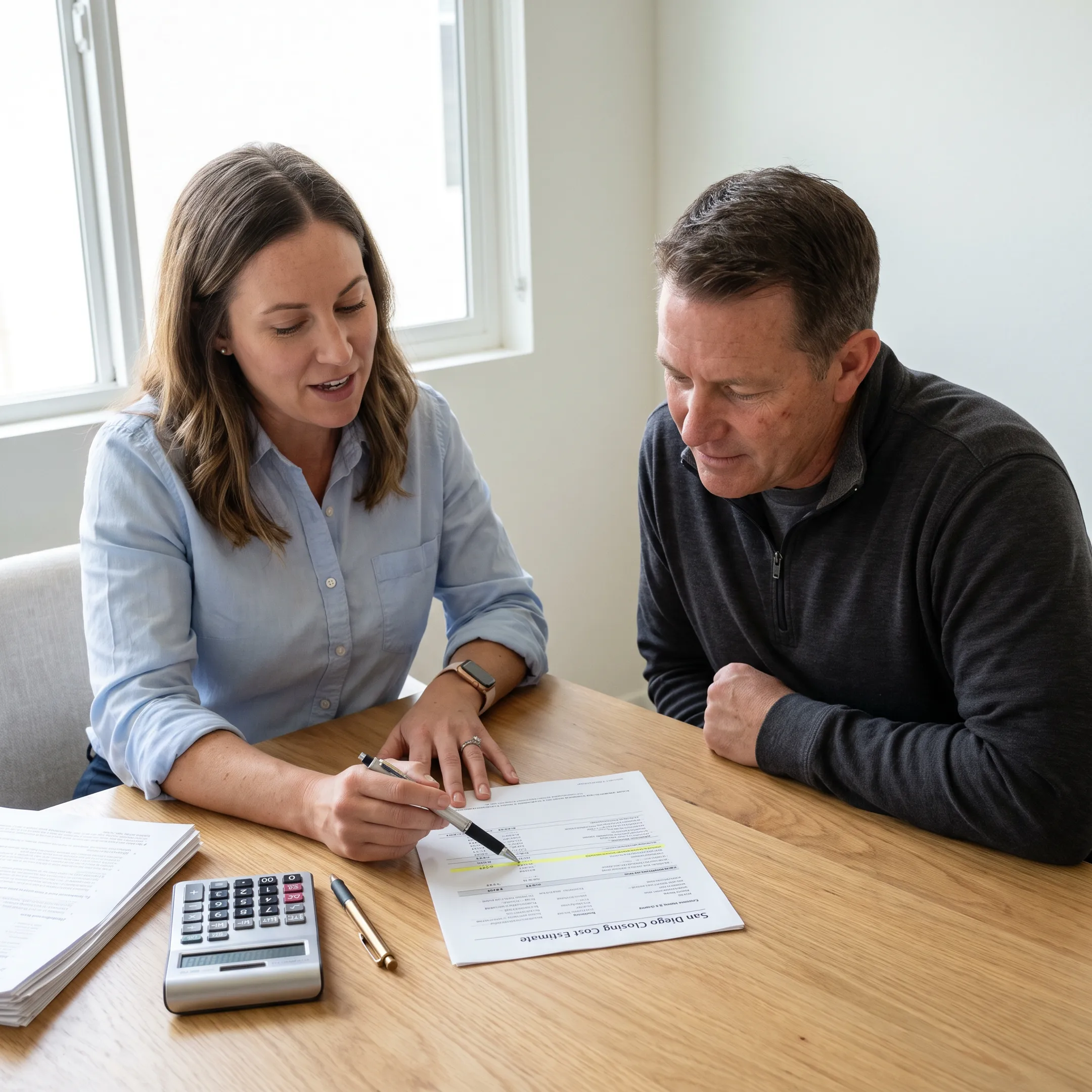 Veteran reviewing San Diego home loan costs with a mortgage advisor