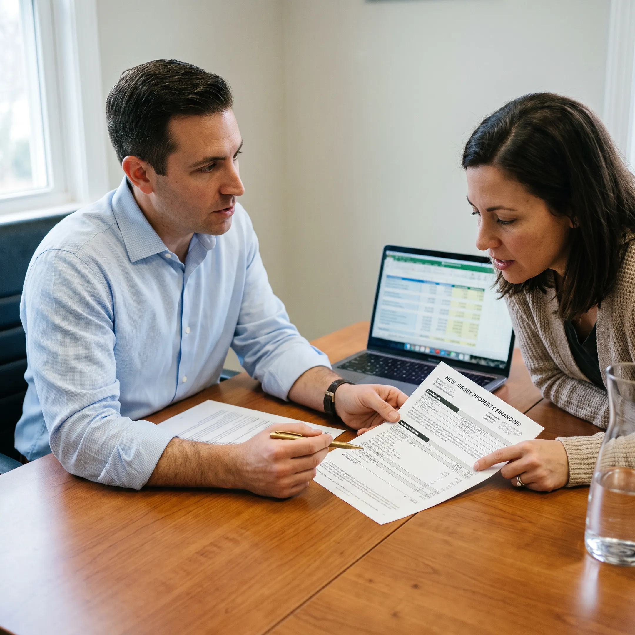 Homeowner reviewing home equity loan documents with a mortgage professional