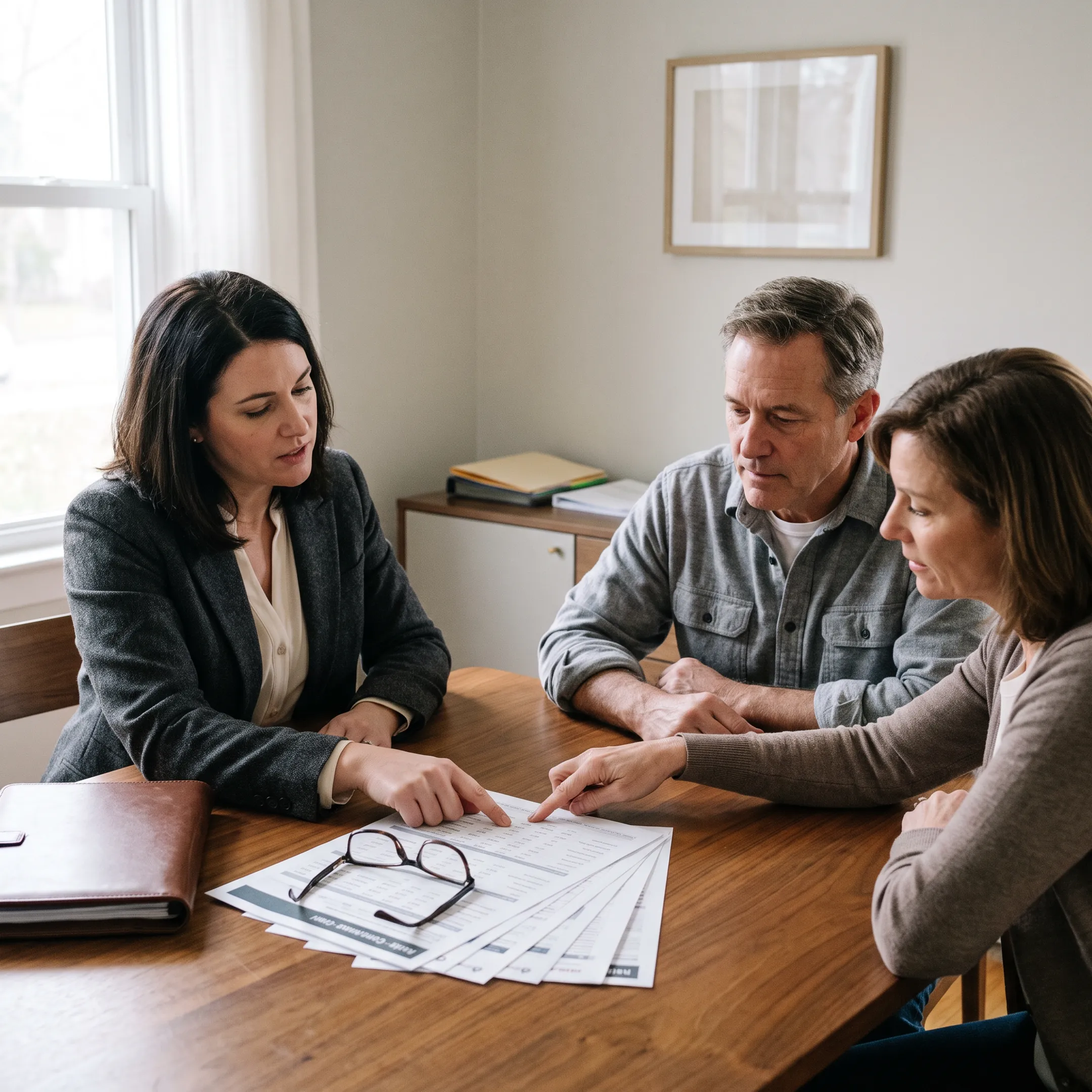 Mortgage advisor explaining home equity loan costs to a New Jersey homeowner